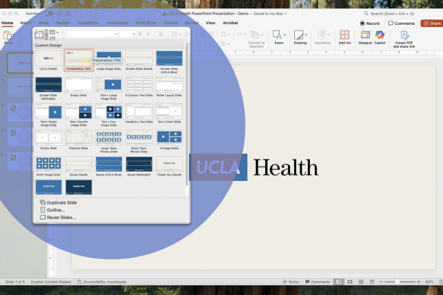 Screenshot of someone on a UCLA Health powerpoint