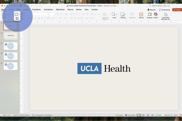 Screenshot of someone on a UCLA Health powerpoint