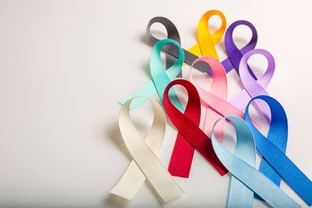 Group of cancer ribbons