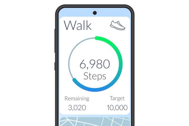 phone with steps data