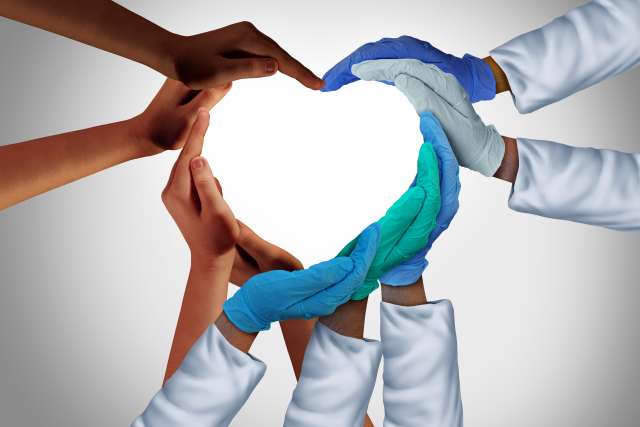 Nurses hands form a heart