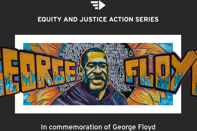 equal justice mural featuring George Floyd.