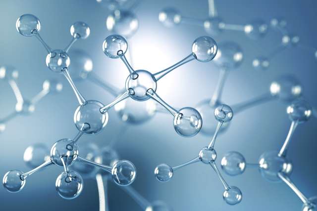 Group of molecules in clear globes