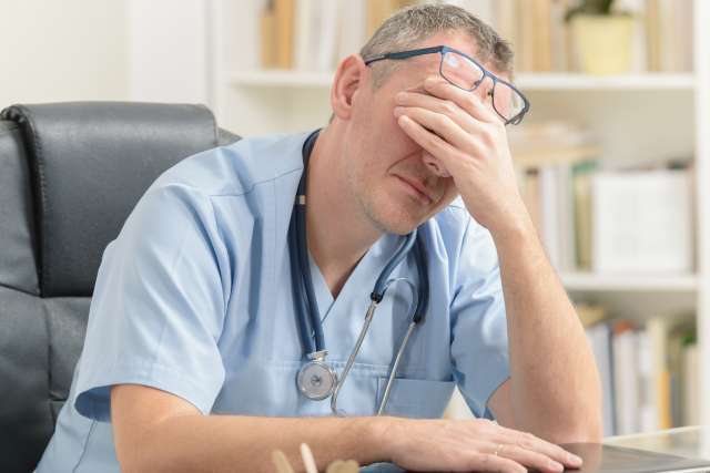 Tired doctor