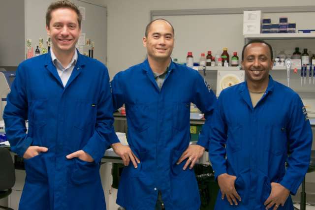 UCLA cancer researchers Drs. Evan Abt, Thuc Le and Khalid Rashid