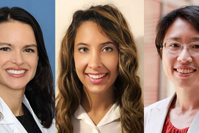 Photo of Sarah Larson, MD, Sanaz Ghafouri, MD, and Yvonne Chen, PhD