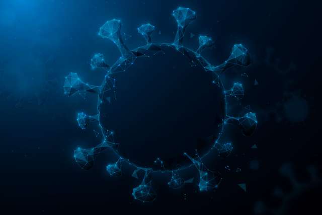 Coronavirus wireframe illustration
