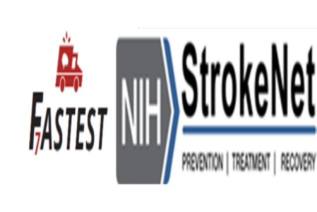 web banner with logos for FASTEST NIH StrokeNet