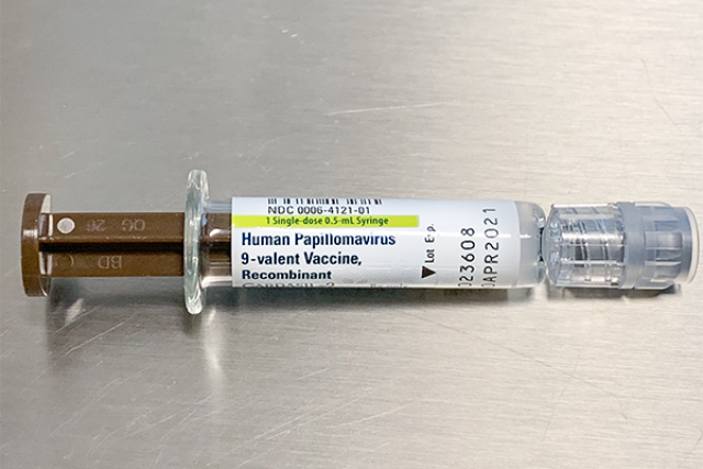 Syringe with HPV vaccine
