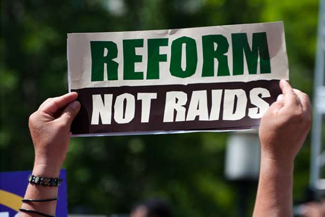 Reform not raids sign