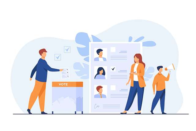 People voting illustration
