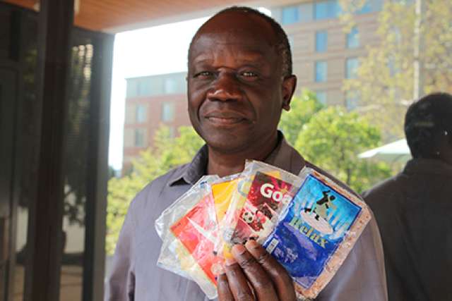 Ochan Otim and sachets