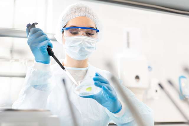 Researcher in lab