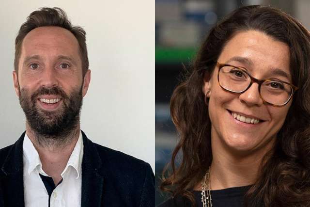 Image of UCLA cancer researchers Drs. Gatien Moriceau and Cristina Puig-Saus