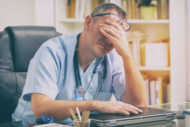 Tired doctor