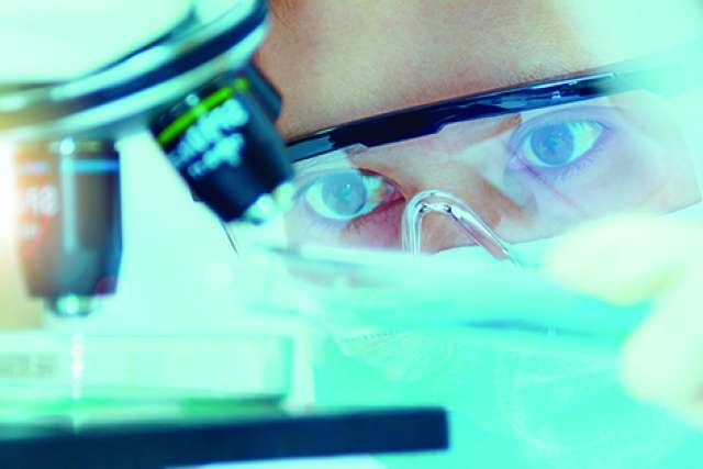 UCLA researcher in lab