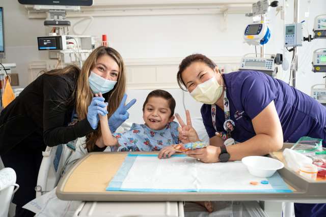 UCLA Mattel Children's Hospital staff and patient