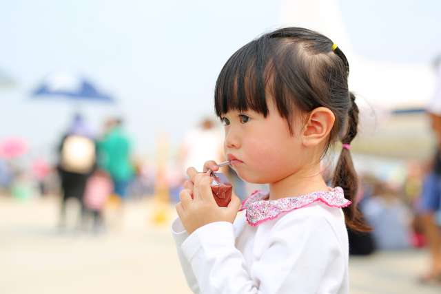 Young girl with juice