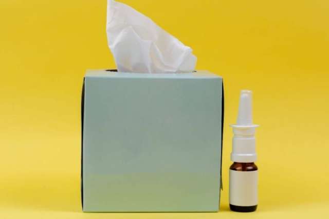 nasal spray and tissue
