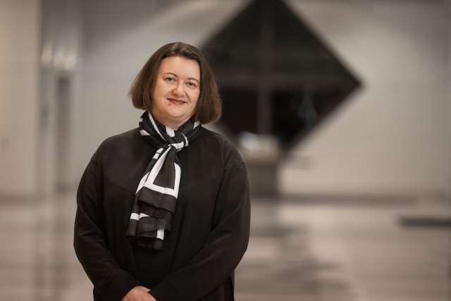 Clinical nurse Valentina Obreja poses for a portrait.