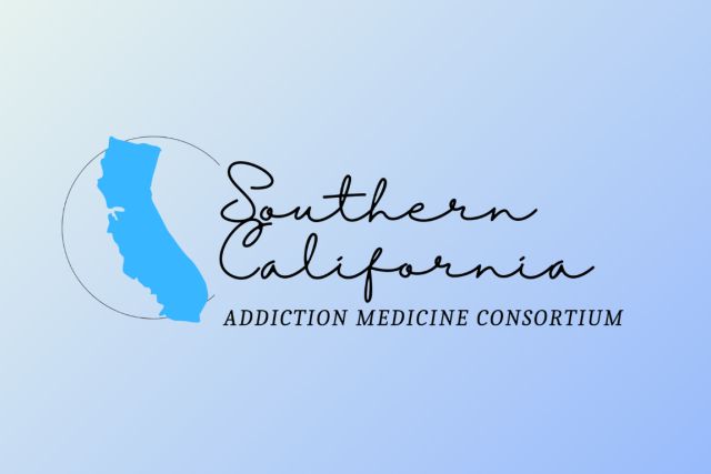 The state of california, with the text Southern California Addiction Medicine Consortium