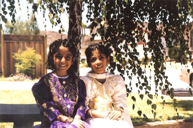 Two children in Indian formal wear