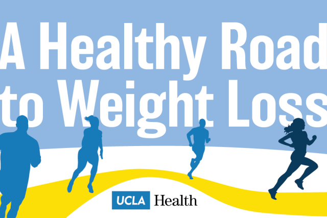 Healthy Road to Weight loss banner showing running silhouettes and UCLA Health logo