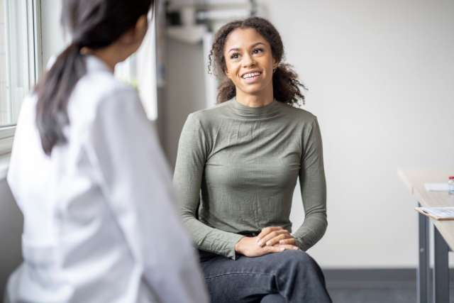 female patient and doctor