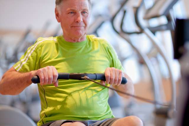 older man doing moderate exercise  - diabetes program - hyperglycemia