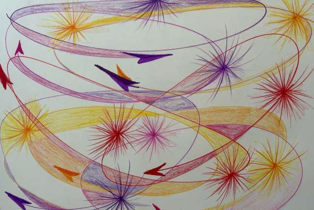 Jill Bonilla created this artwork during an art therapy program offered by the Simms/Mann-UCLA Center for Integrative Oncology. 