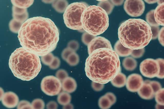 Digital 3D illustration of cancer cells in human body