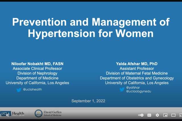 Prevention and Management of Hypertension for Women - Dr. Nobakht and Dr. Afshar