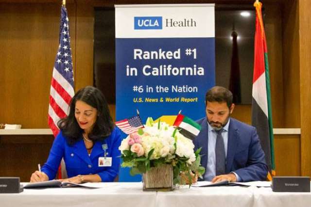United Arab Emirates Undersecretary of the Department of Health H.E. Mohamed Al Hameli visited UCLA Health to sign an agreement with Johnese Spisso, president of UCLA Health and CEO of the UCLA Health Hospital System, formalizing a new referral relationship between the two institutions.
