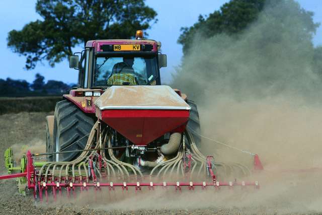Tractor on farm