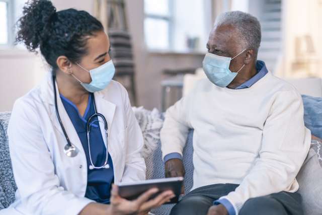 Doctor and patient discussing treatments