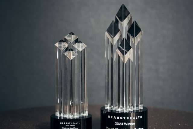 Trophies marked Hearst Health Prize