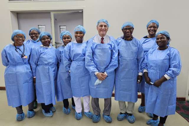 Group photo of Dr. H Albin Gritsch and doctors in Zambia