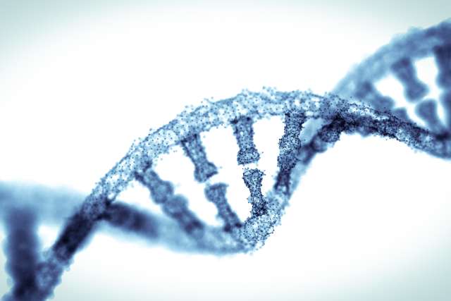 blue double helix models on background