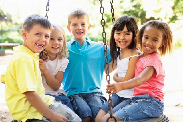 A photo of kids on the playground.