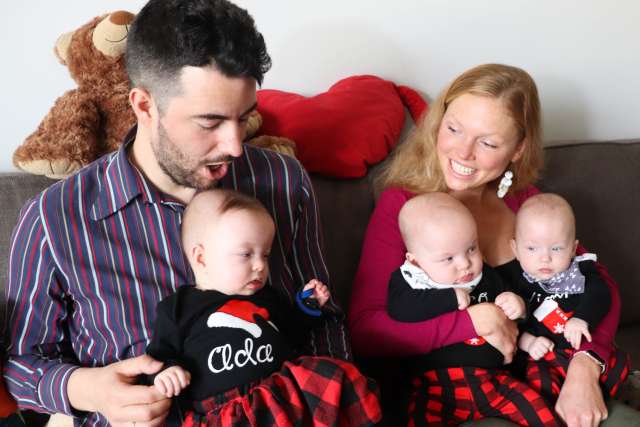 Gregor Martynus and Jana Gallus and triplets