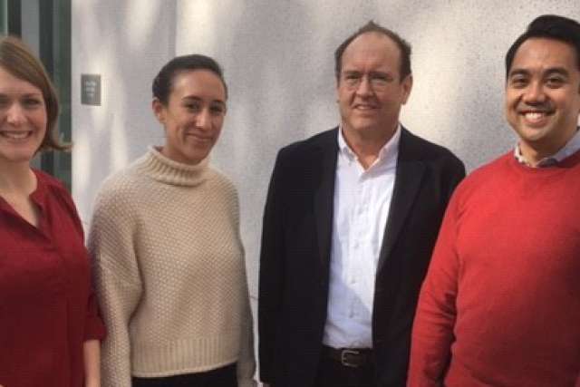 L to R: Nichole Goodsmith, MD, PhD, Isabella Morton, MD, Joel Braslow, MD, PhD and Enrico Castillo, MD