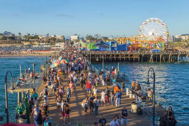 People on Santa Monica Pier