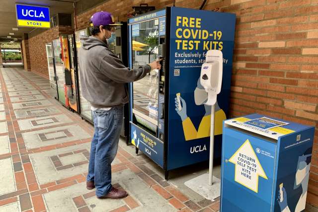 Campus COVID-19 test vending machine