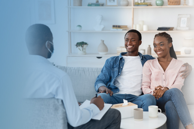 Man and woman visiting a doctor