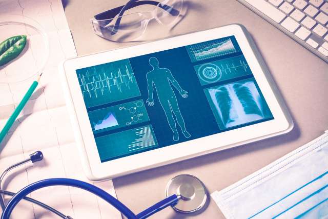 Tablet and stethoscope