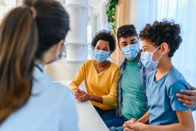 Family at doctor's office