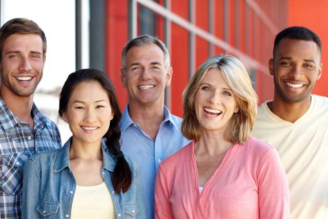 Healthy diverse group of people