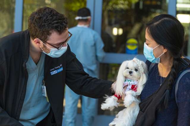 PAC Dog with medical team