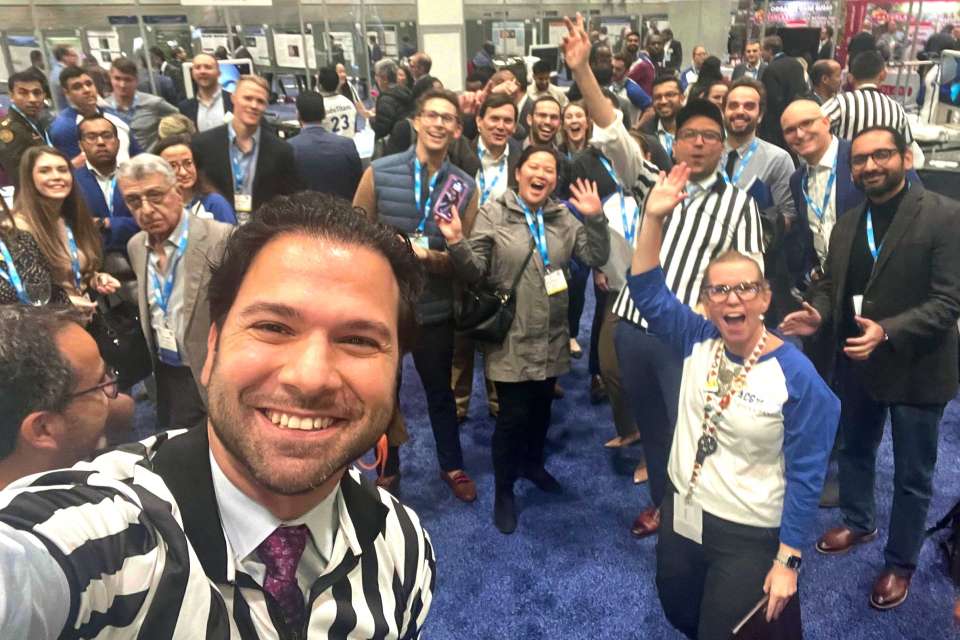 Dr. Danny Issa taking a selfie with a group of colleagues during an Endoscopy conference
