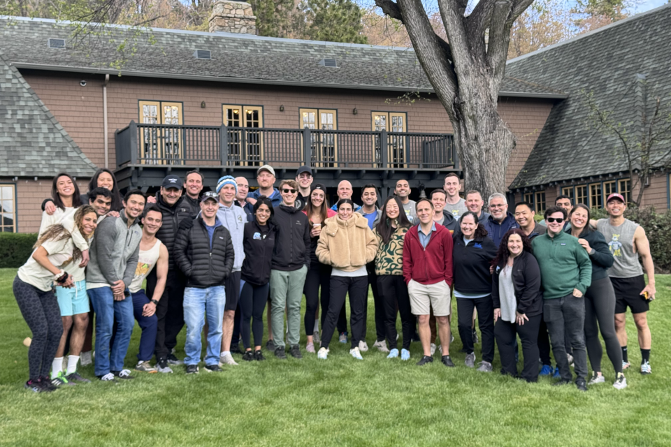 UCLA orthopaedic surgery residents smiling at the annual residency retreat.